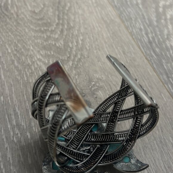 Turquoise Butterfly Statement Cuff Bracelet - Picture 11 of 11